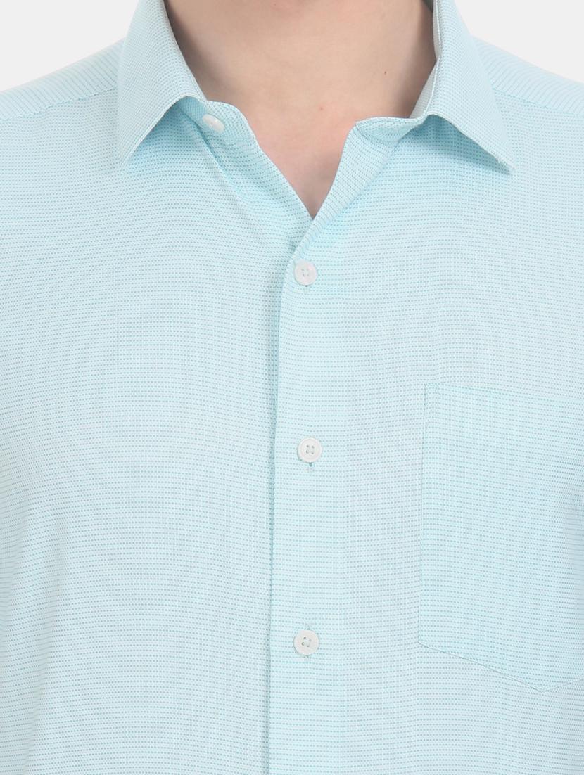turquoise blue self design formal shirt - 17618003 - Zoom Image - 6