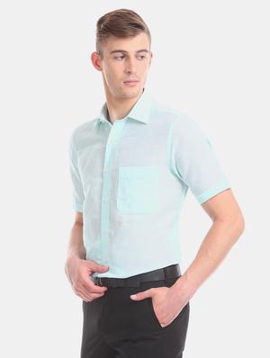 sea green solid formal shirt - 17618005 - Standard Image - 2