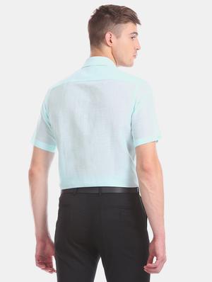 sea green solid formal shirt - 17618005 - Standard Image - 4