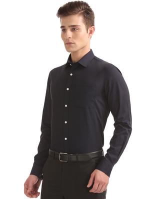 black solid formal shirt - 17618022 - Standard Image - 2