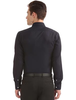 black solid formal shirt - 17618022 - Standard Image - 3