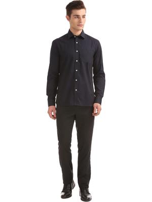 black solid formal shirt - 17618022 - Standard Image - 4