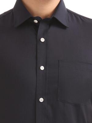 black solid formal shirt - 17618022 - Standard Image - 5