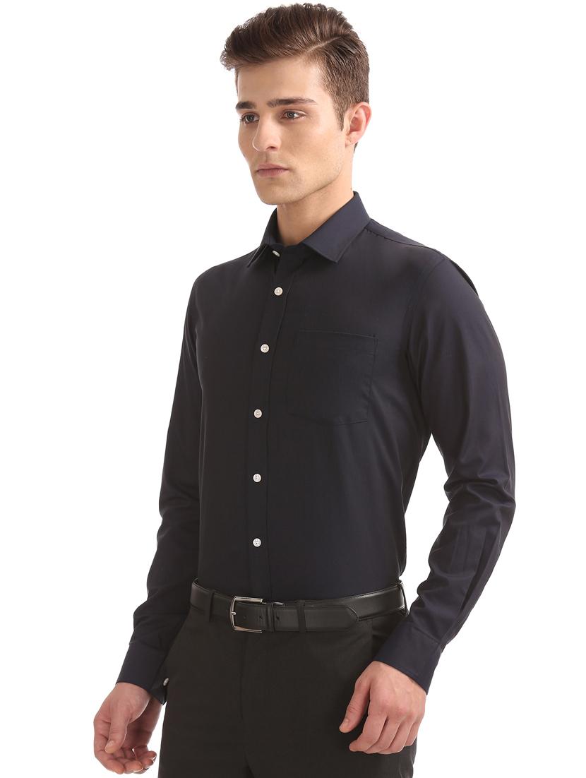black solid formal shirt - 17618022 - Zoom Image - 2