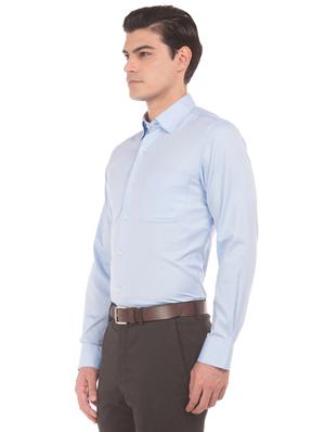 blue self design formal shirt - 17618028 - Standard Image - 2