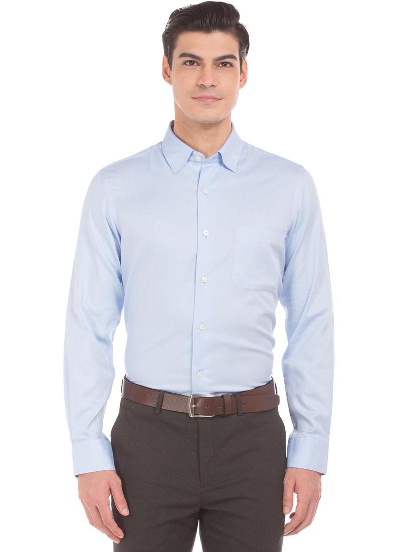 blue self design formal shirt - 17618028 - Zoom Image - 1