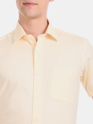 yellow solid formal shirt - 17618029 - Standard Image - 6