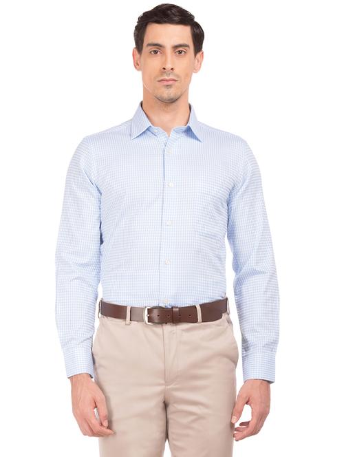 blue checkered formal shirt - 17618035 - Standard Image - 1
