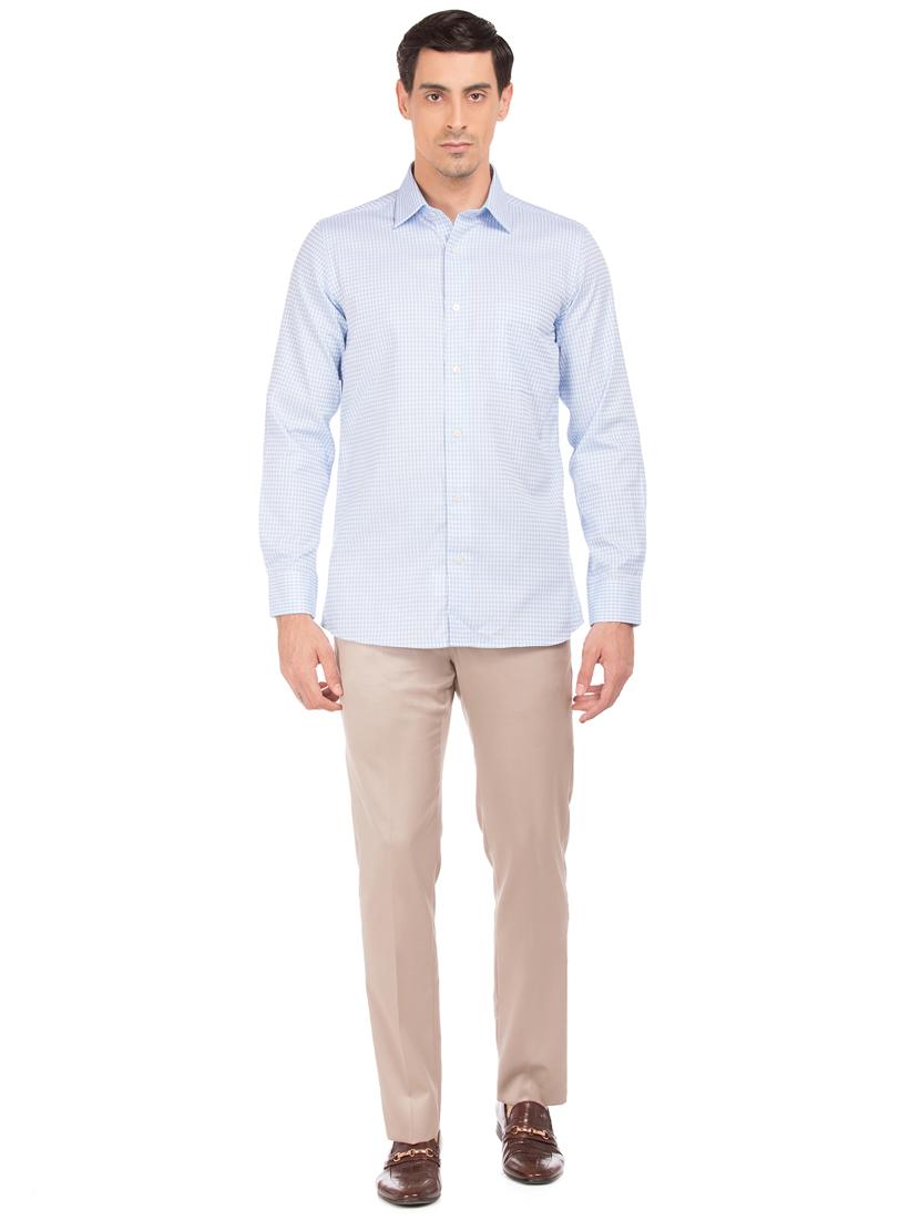 blue checkered formal shirt - 17618035 - Zoom Image - 4