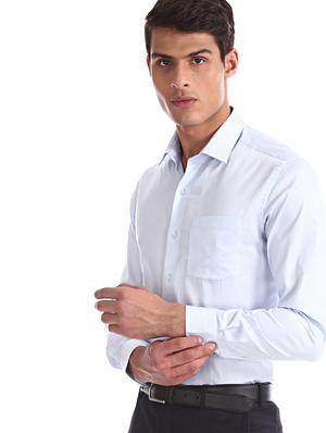 blue self design formal shirt - 17618036 - Standard Image - 2