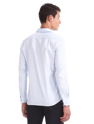 blue self design formal shirt - 17618036 - Standard Image - 3