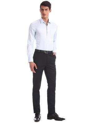 blue self design formal shirt - 17618036 - Standard Image - 4