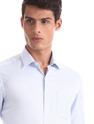 blue self design formal shirt - 17618036 - Standard Image - 5