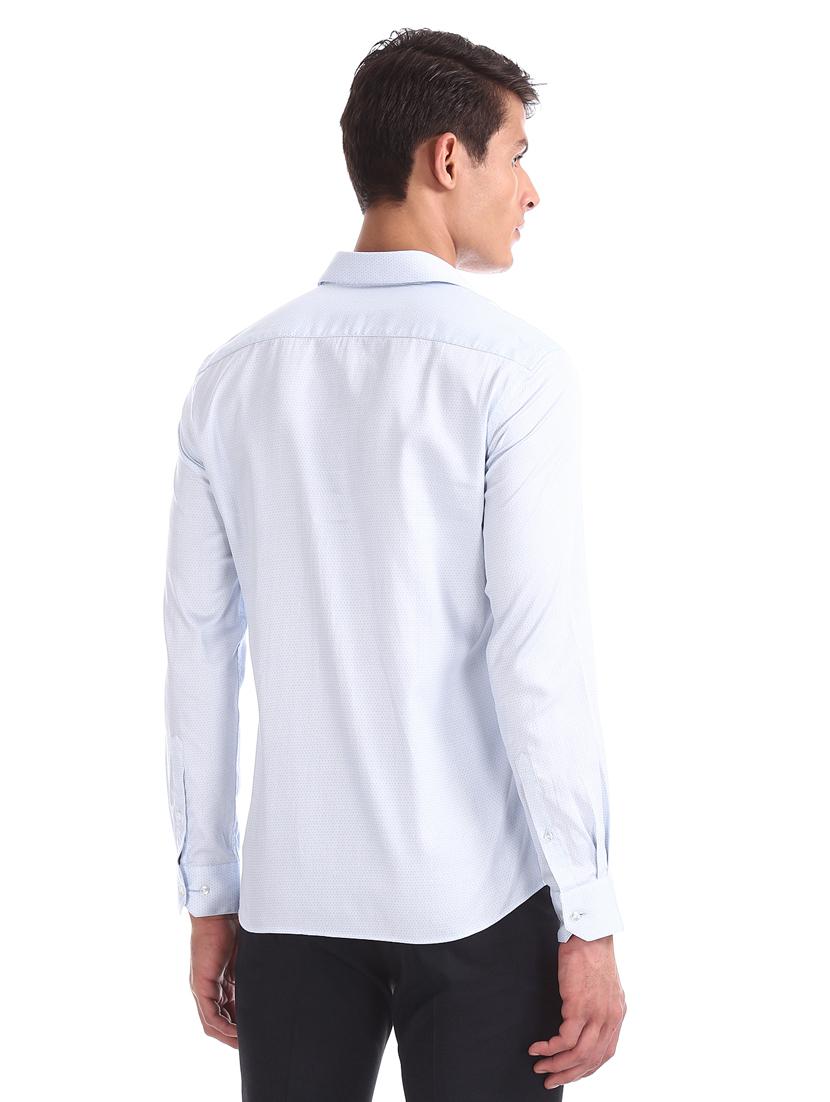 blue self design formal shirt - 17618036 - Zoom Image - 3
