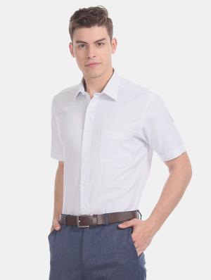 white printed formal shirt - 17618041 - Standard Image - 3