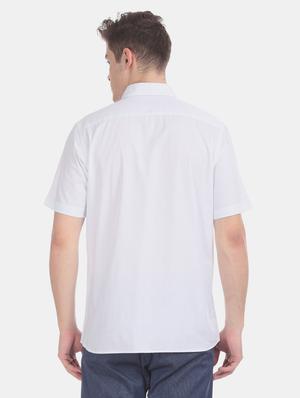 white printed formal shirt - 17618041 - Standard Image - 4