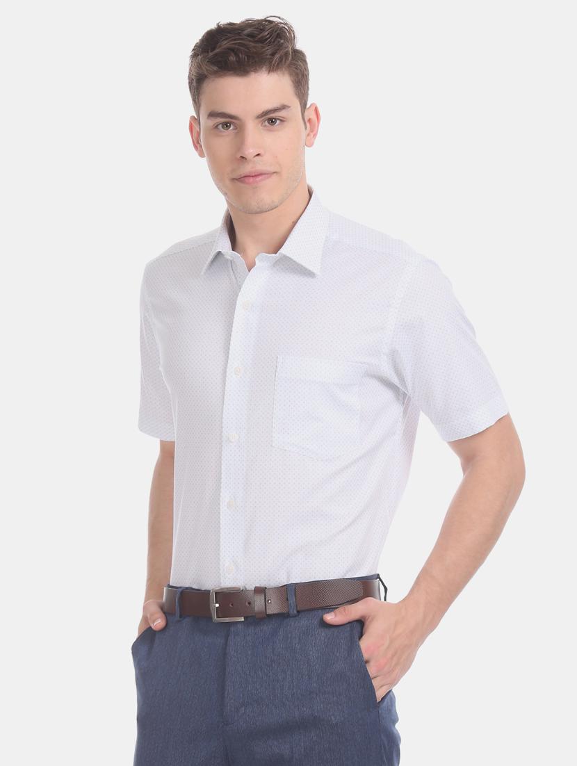 white printed formal shirt - 17618041 - Zoom Image - 3