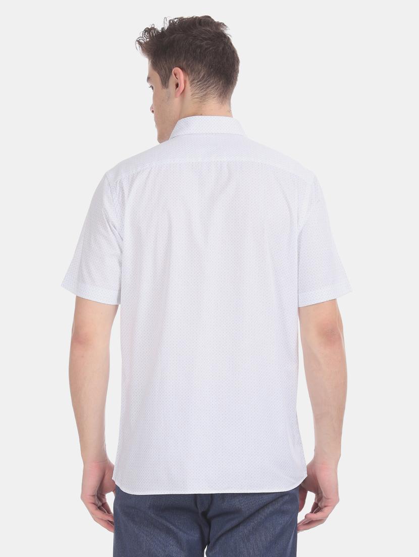 white printed formal shirt - 17618041 - Zoom Image - 4