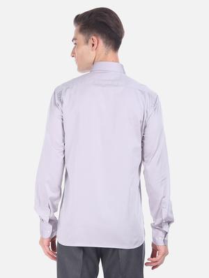 grey solid formal shirt - 17618052 - Standard Image - 3