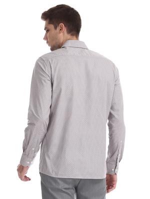 grey printed formal shirt - 17618057 - Standard Image - 4