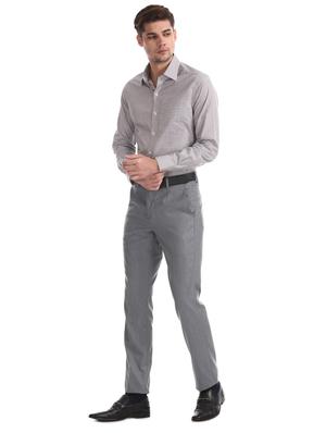 grey printed formal shirt - 17618057 - Standard Image - 5