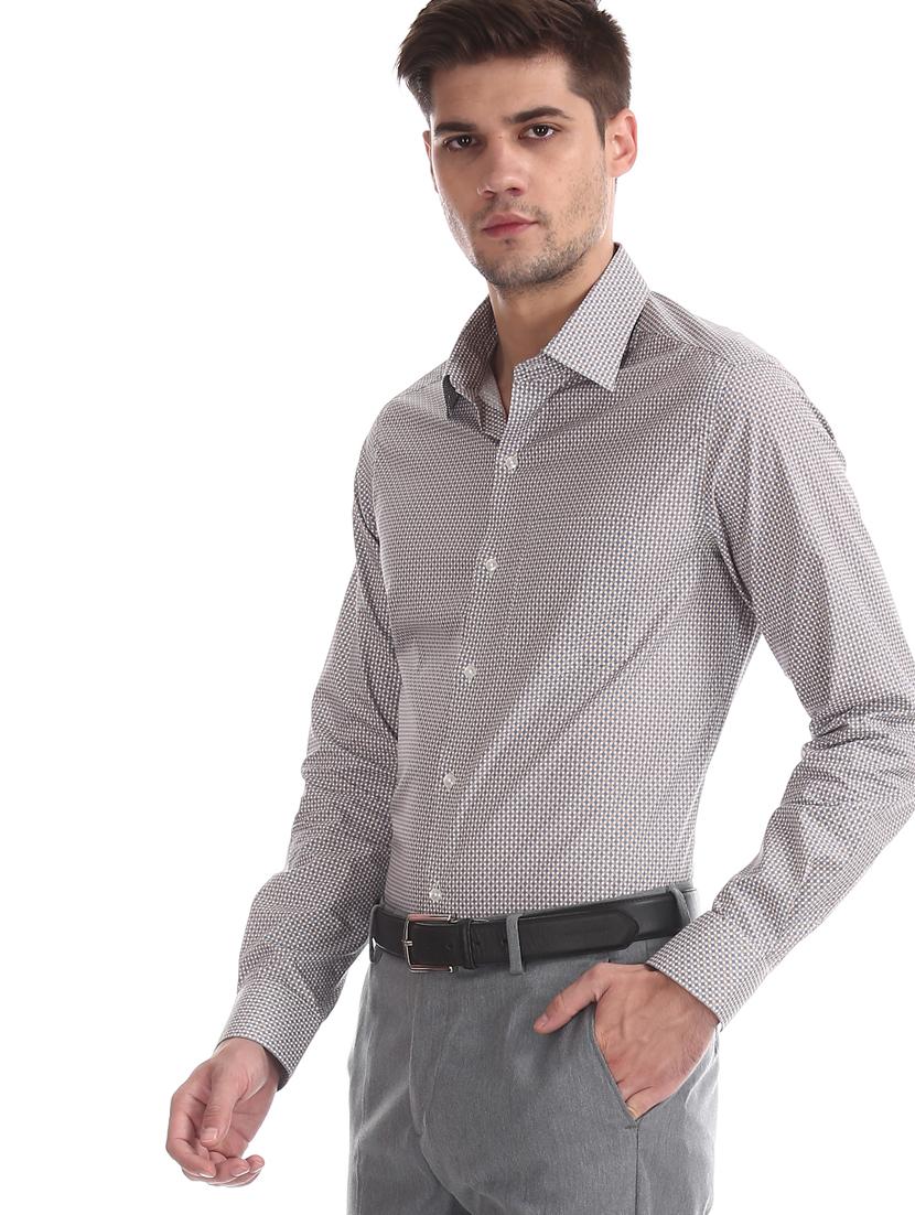 grey printed formal shirt - 17618057 - Zoom Image - 2