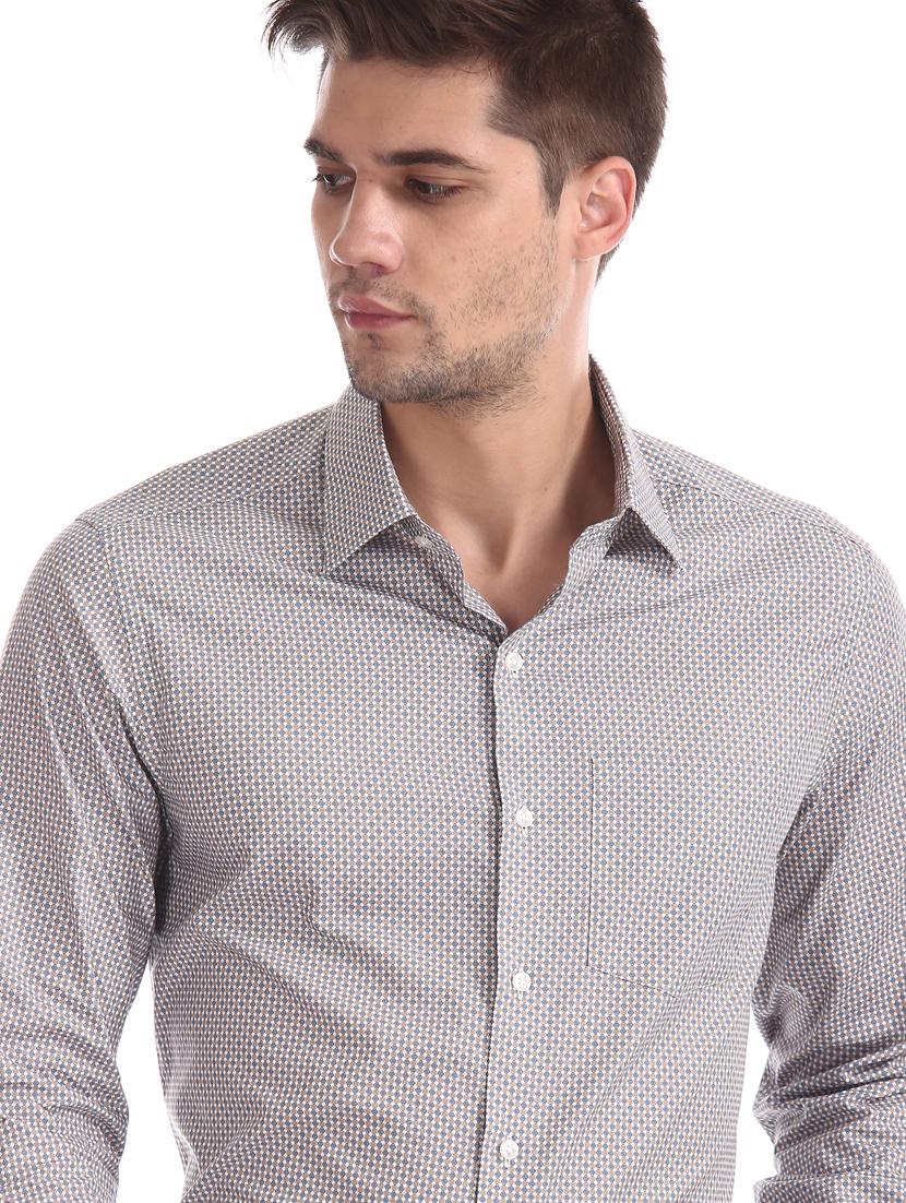 grey printed formal shirt - 17618057 - Zoom Image - 6