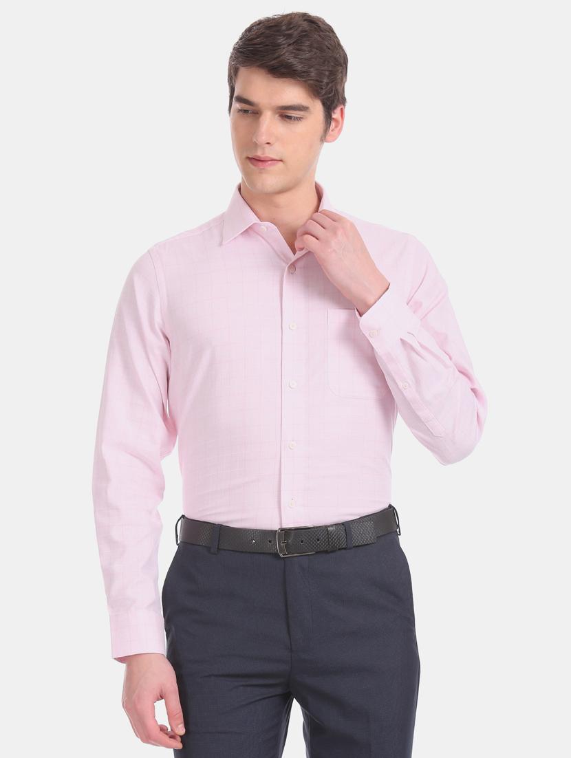 pink checkered formal shirt - 17618076 - Zoom Image - 1