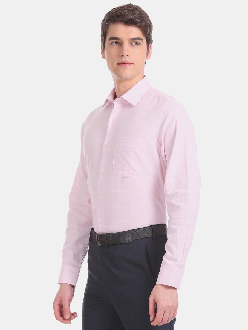 pink checkered formal shirt - 17618076 - Zoom Image - 2