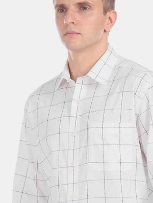 white checkered formal shirt - 17618082 - Standard Image - 6