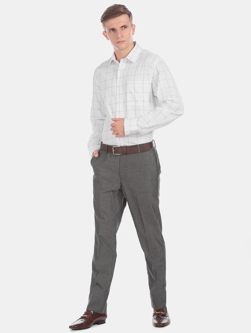 white checkered formal shirt - 17618082 - Zoom Image - 4