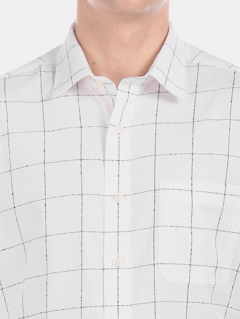 white checkered formal shirt - 17618082 - Zoom Image - 5