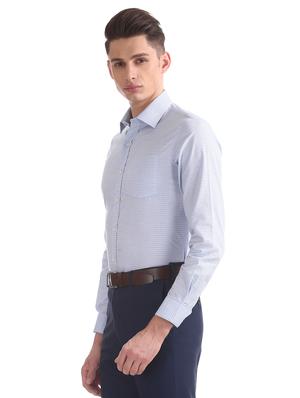 blue printed formal shirt - 17618084 - Standard Image - 2