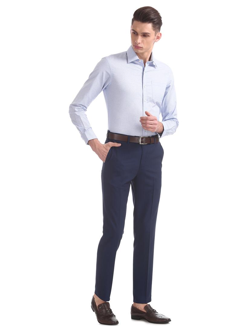 blue printed formal shirt - 17618084 - Zoom Image - 4