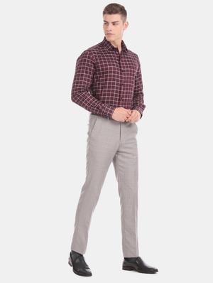 maroon checkered formal shirt - 17618088 - Standard Image - 5