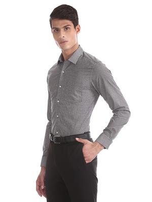brown printed formal shirt - 17618093 - Standard Image - 2