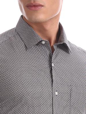 brown printed formal shirt - 17618093 - Standard Image - 5