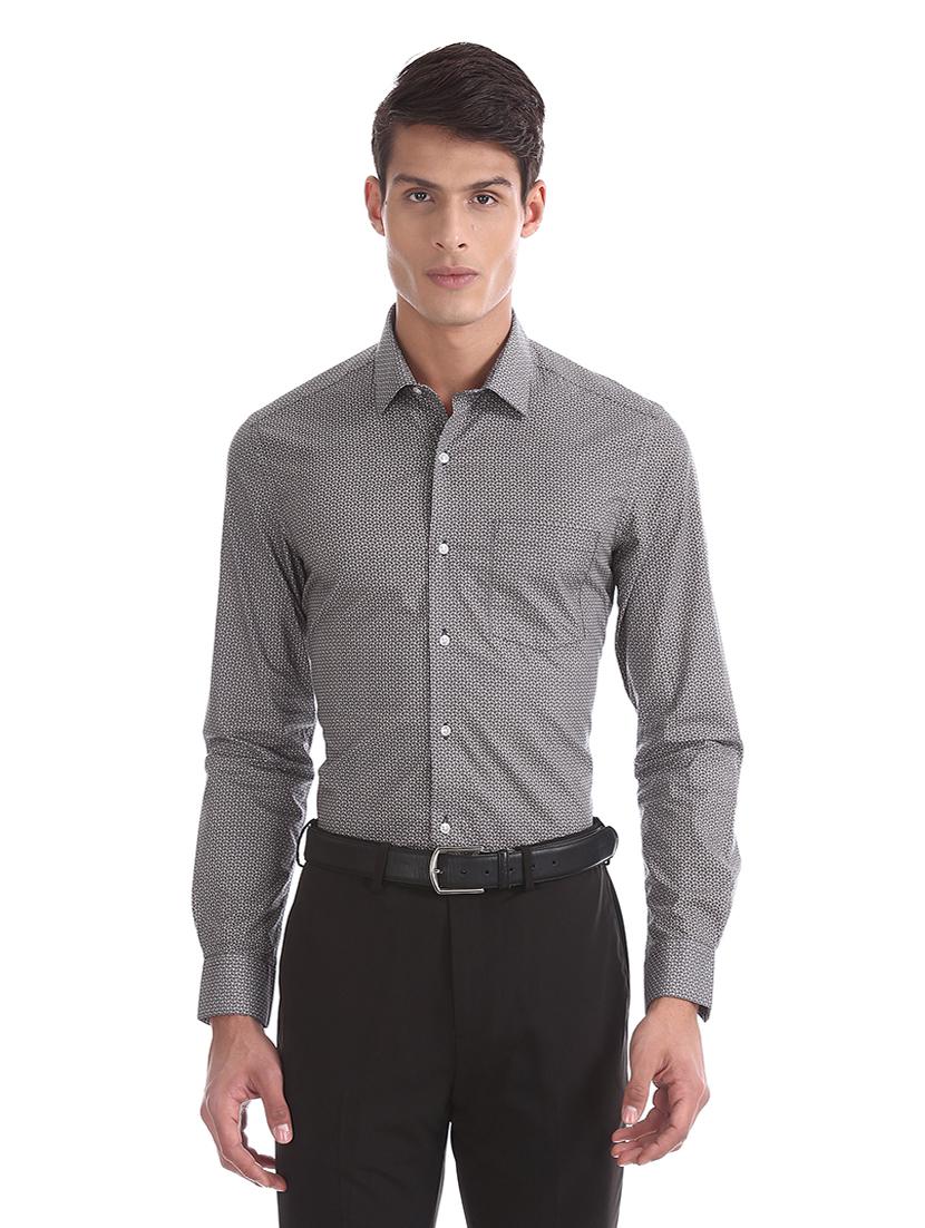 brown printed formal shirt - 17618093 - Zoom Image - 1