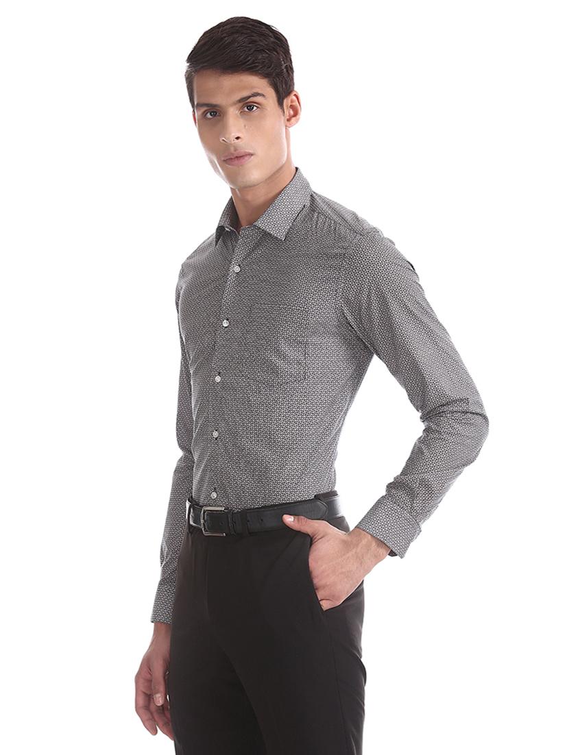 brown printed formal shirt - 17618093 - Zoom Image - 2