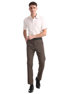 beige solid formal shirt - 17618114 - Standard Image - 4