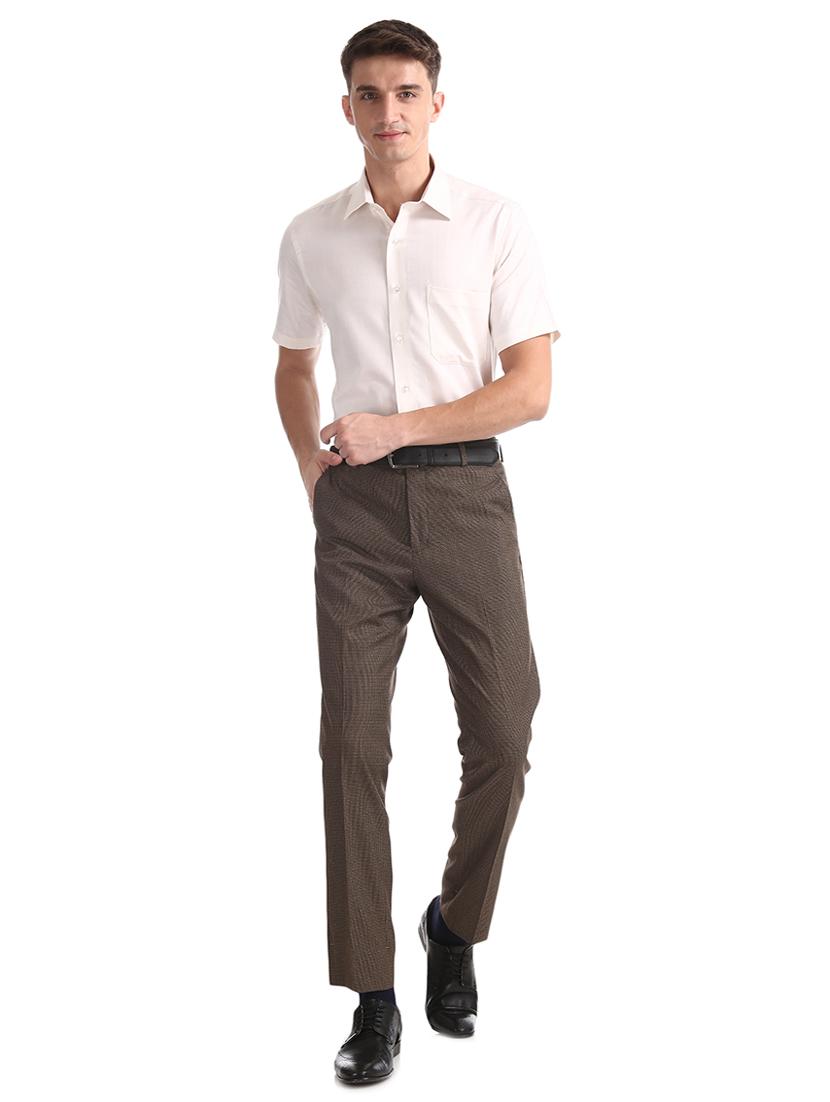 beige solid formal shirt - 17618114 - Zoom Image - 4