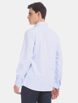 blue self design formal shirt - 17618122 - Standard Image - 4