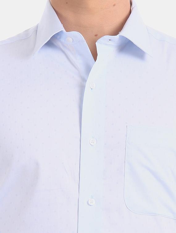 blue self design formal shirt - 17618122 - Zoom Image - 6