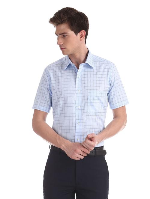 blue checkered formal shirt - 17618124 - Standard Image - 1