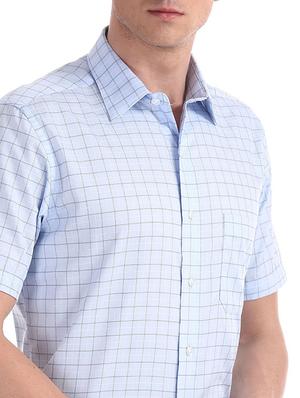 blue checkered formal shirt - 17618124 - Standard Image - 6