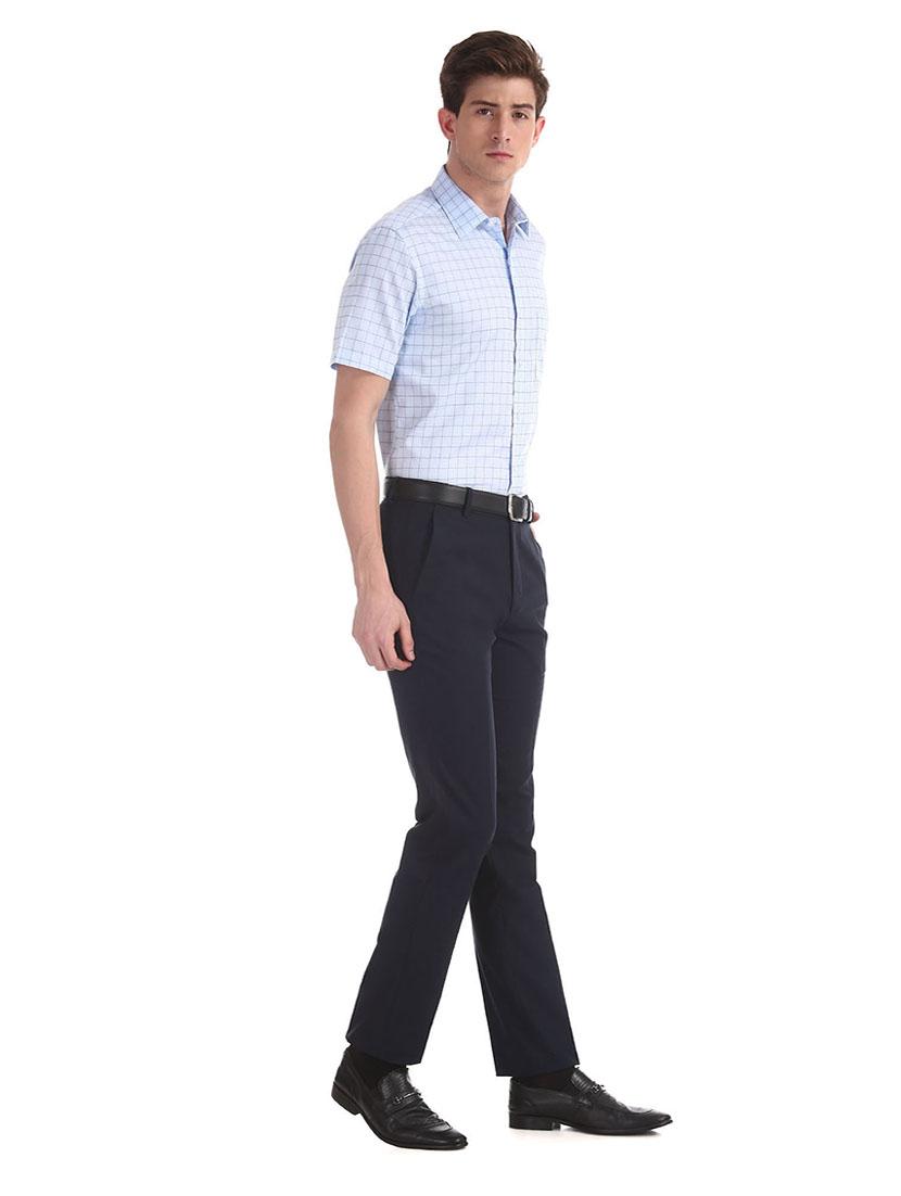blue checkered formal shirt - 17618124 - Zoom Image - 5