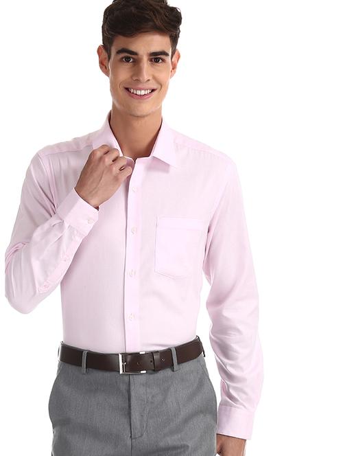 pink self design formal shirt - 17618125 - Standard Image - 1