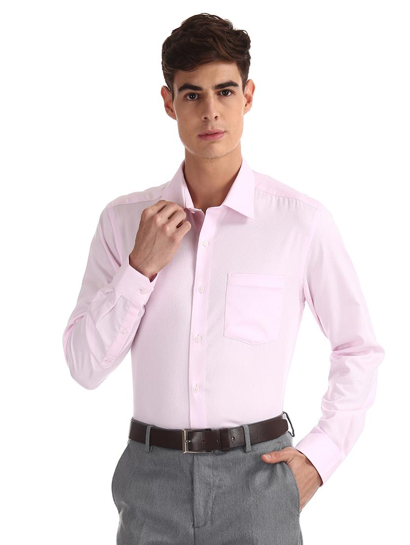 pink self design formal shirt - 17618125 - Zoom Image - 2