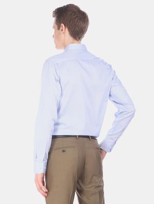 blue self design formal shirt - 17618143 - Standard Image - 3