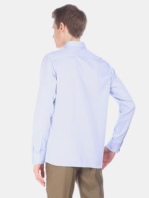 blue self design formal shirt - 17618143 - Standard Image - 4